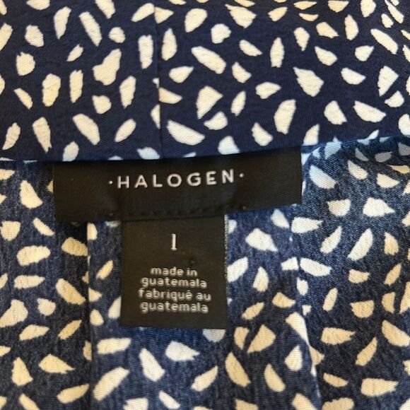 Halogen Navy blue and White Relaxed Boxy Short Sleeve Blouse Size 1 EUC - Picture 8 of 9